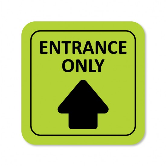 Covid-19 Floor Sticker Entrance Only Apple Green 26x26cm 3pcs